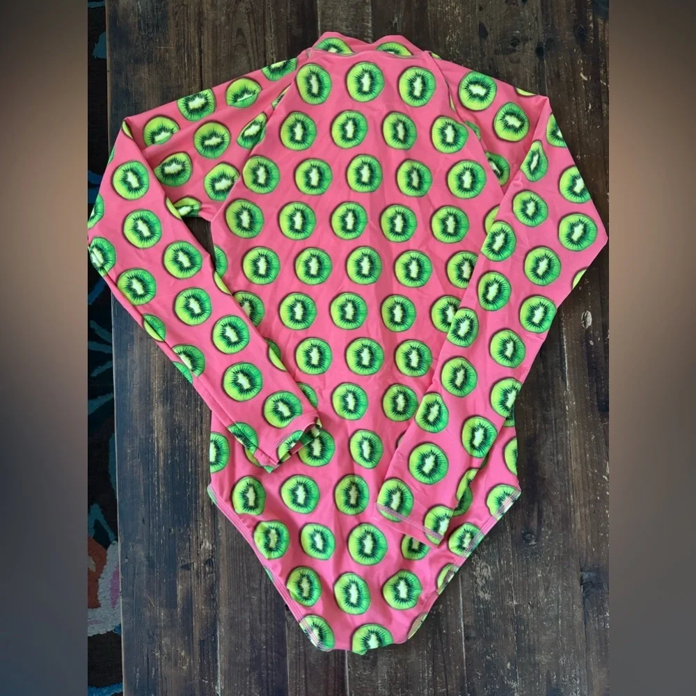 Crewcuts Girls long-sleeve swim in Kiwis🥝
